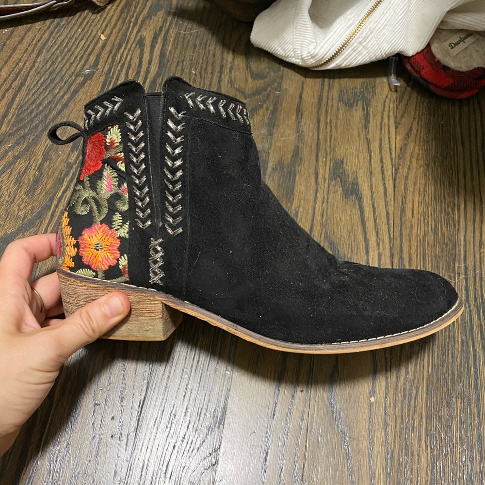 Embroidered Ankle Booties